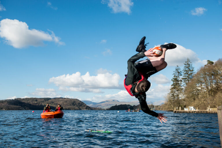 Scouts jumping